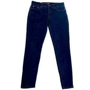 CHAPS Dark Wash Mid Rise Skinny Jeans Blue Denim Size 6 Stretchy Pockets